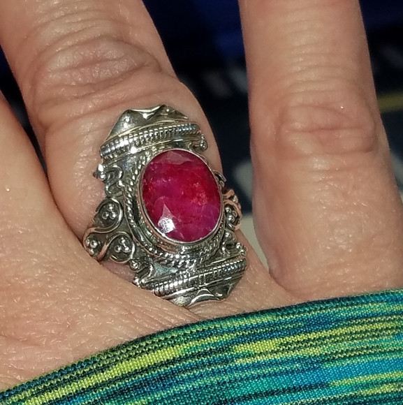 New Sterling Silver Ruby Ring - Picture 2 of 7